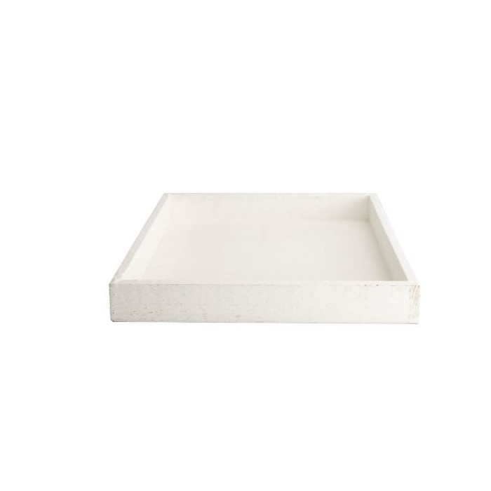 SAFATA FUSTA QUADRADA 30x30x4cm BLANQUEJADA