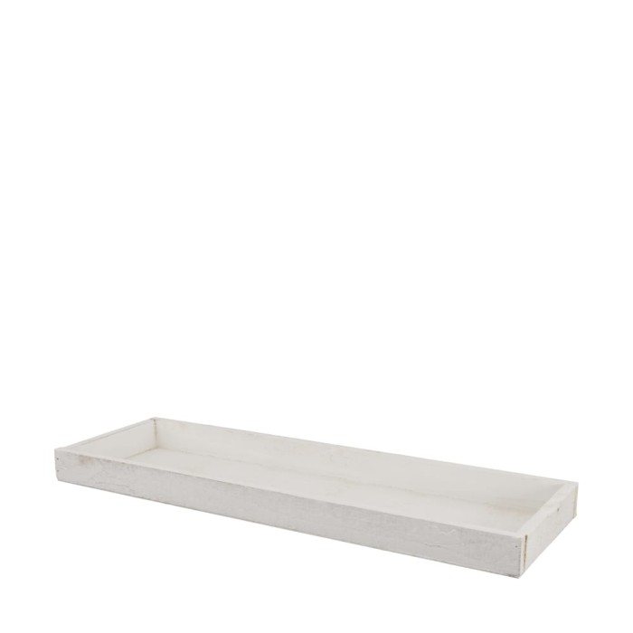 SAFATA RECTANGULAR FUSTA 42x14x3cm blanquejada